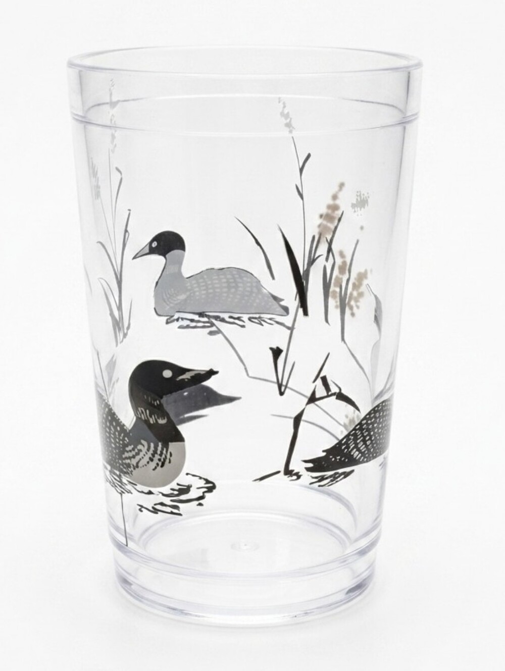 90s Retro Clear Acrylic Tumblers / Cups — Black Cat & Nature Loons Set of 2 (FC) - Picture 3 of 5